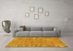 Machine Washable Abstract Yellow Modern Rug in a Living Room, wshabs2054yw