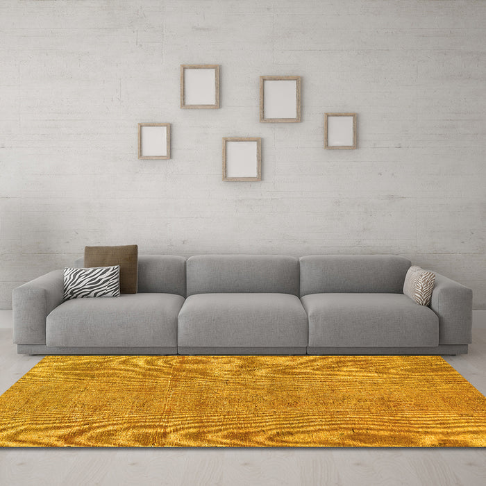 Machine Washable Abstract Yellow Modern Rug in a Living Room, wshabs2054yw
