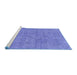 Sideview of Machine Washable Abstract Blue Modern Rug, wshabs2054blu