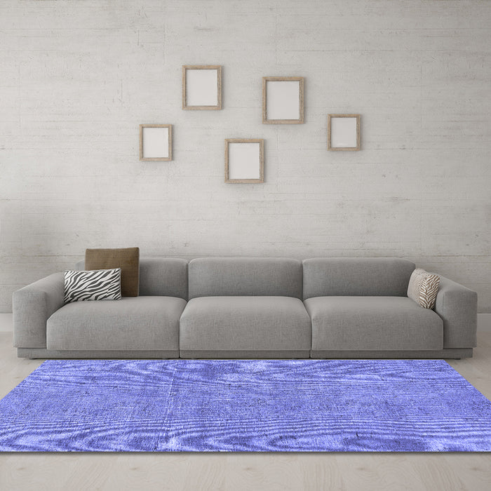 Machine Washable Abstract Blue Modern Rug in a Living Room, wshabs2054blu
