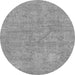 Round Abstract Gray Modern Rug, abs2054gry