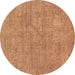 Round Abstract Brown Modern Rug, abs2054brn