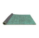 Sideview of Abstract Turquoise Modern Rug, abs2054turq