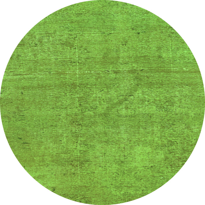 Round Abstract Green Modern Rug, abs2054grn