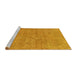 Sideview of Machine Washable Abstract Yellow Modern Rug, wshabs2054yw