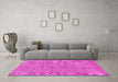 Machine Washable Abstract Pink Modern Rug in a Living Room, wshabs2054pnk