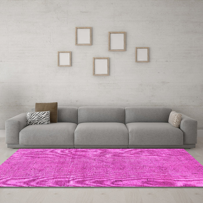 Machine Washable Abstract Pink Modern Rug in a Living Room, wshabs2054pnk