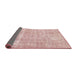 Sideview of Abstract Deep Rose Pink Modern Rug, abs2055