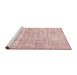Sideview of Machine Washable Abstract Deep Rose Pink Rug, wshabs2055