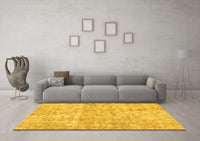 Machine Washable Abstract Yellow Modern Rug, wshabs2055yw