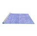 Sideview of Machine Washable Abstract Blue Modern Rug, wshabs2055blu