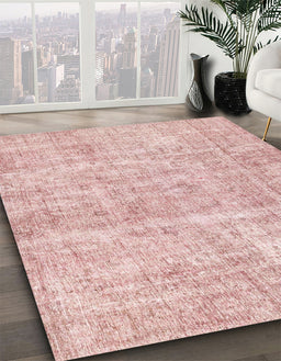 Abstract Deep Rose Pink Modern Rug in Family Room, abs2055
