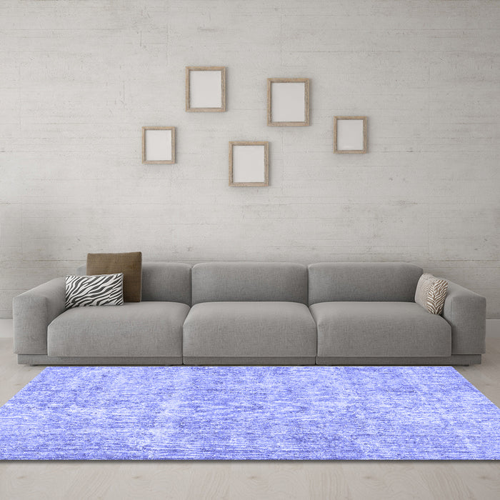 Machine Washable Abstract Blue Modern Rug in a Living Room, wshabs2055blu