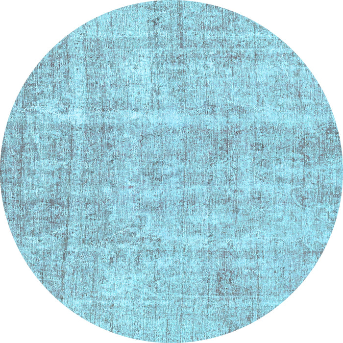 Round Abstract Light Blue Modern Rug, abs2055lblu