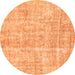 Round Abstract Orange Modern Rug, abs2055org