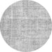 Round Machine Washable Abstract Gray Modern Rug, wshabs2055gry