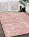 Abstract Deep Rose Pink Modern Rug in Family Room, abs2055