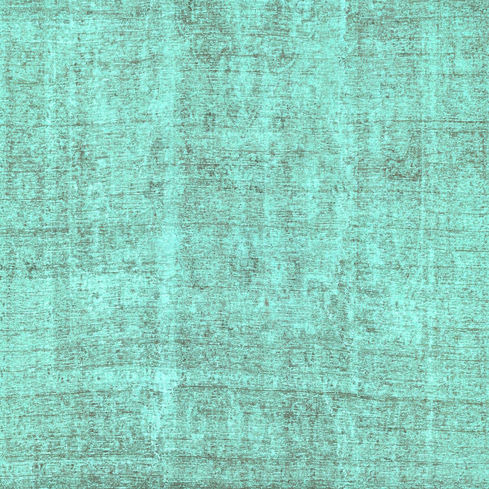Square Machine Washable Abstract Turquoise Modern Area Rugs, wshabs2055turq