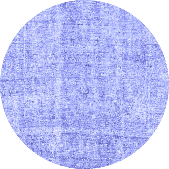 Round Machine Washable Abstract Blue Modern Rug, wshabs2055blu