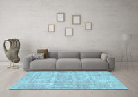 Machine Washable Abstract Light Blue Modern Rug, wshabs2055lblu