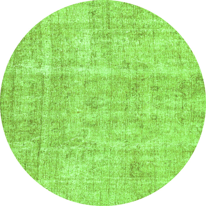 Round Abstract Green Modern Rug, abs2055grn
