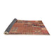 Sideview of Abstract Sunrise Orange Patchwork Rug, abs2056