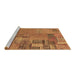 Sideview of Machine Washable Patchwork Brown Transitional Rug, wshabs2056brn