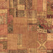 Square Patchwork Brown Transitional Rug, abs2056brn