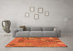 Machine Washable Patchwork Orange Transitional Area Rugs in a Living Room, wshabs2056org