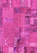 Machine Washable Patchwork Pink Transitional Rug, wshabs2056pnk