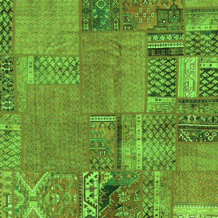 Patchwork Green Transitional Rug, abs2056grn