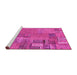 Sideview of Machine Washable Patchwork Pink Transitional Rug, wshabs2056pnk