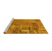 Sideview of Machine Washable Patchwork Yellow Transitional Rug, wshabs2056yw