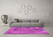 Machine Washable Patchwork Purple Transitional Area Rugs in a Living Room, wshabs2056pur