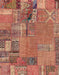 Abstract Sunrise Orange Patchwork Rug, abs2056