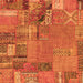 Square Machine Washable Patchwork Orange Transitional Area Rugs, wshabs2056org