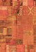 Machine Washable Patchwork Orange Transitional Area Rugs, wshabs2056org