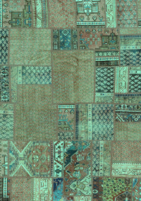 Patchwork Turquoise Transitional Rug, abs2056turq