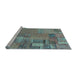 Sideview of Machine Washable Patchwork Light Blue Transitional Rug, wshabs2056lblu