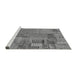 Sideview of Machine Washable Patchwork Gray Transitional Rug, wshabs2056gry