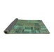 Sideview of Patchwork Turquoise Transitional Rug, abs2056turq