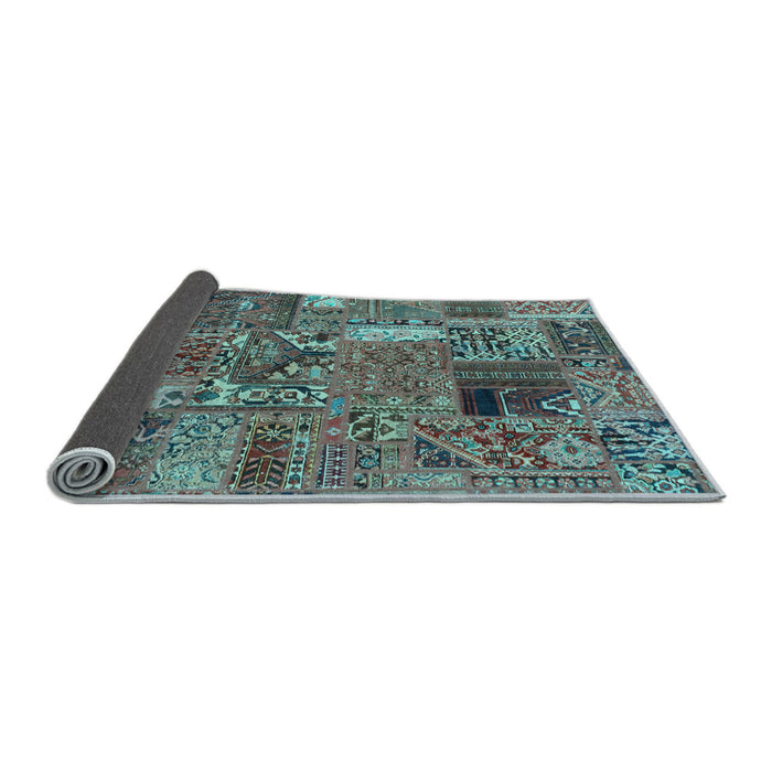 Sideview of Patchwork Light Blue Transitional Rug, abs2057lblu