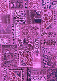 Patchwork Purple Transitional Rug, abs2057pur