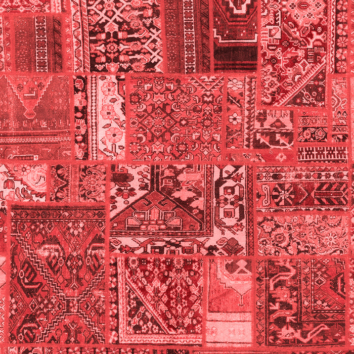 Machine Washable Patchwork Red Transitional Rug, wshabs2057red