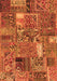 Machine Washable Patchwork Orange Transitional Area Rugs, wshabs2057org