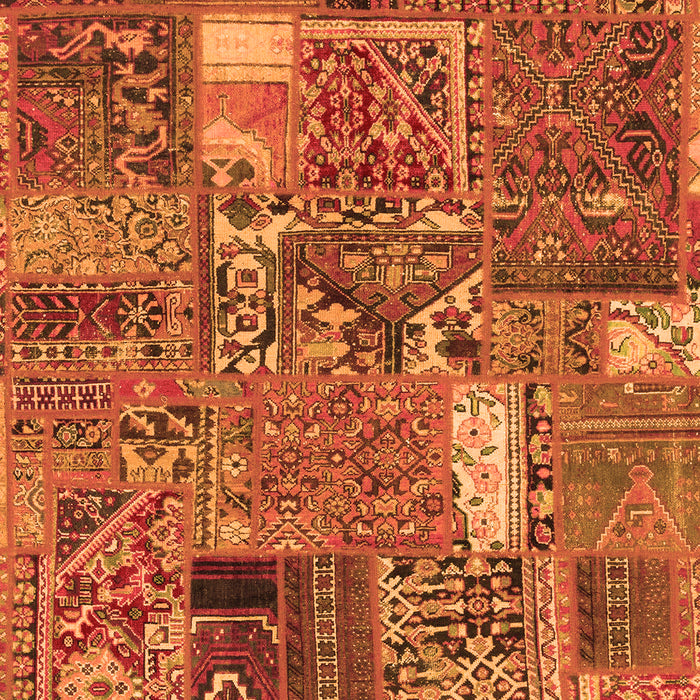 Machine Washable Patchwork Orange Transitional Area Rugs, wshabs2057org