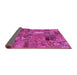 Sideview of Patchwork Pink Transitional Rug, abs2057pnk