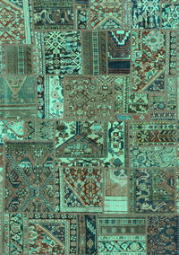 Patchwork Turquoise Transitional Rug, abs2057turq