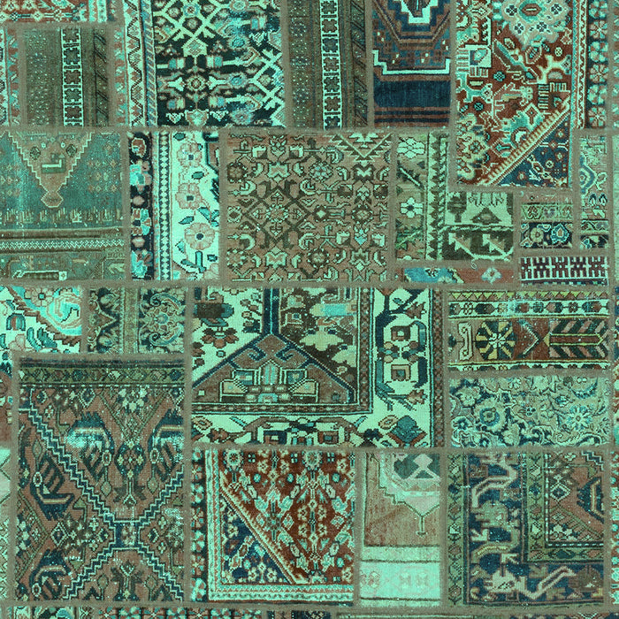 Patchwork Turquoise Transitional Rug, abs2057turq