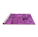 Sideview of Machine Washable Patchwork Purple Transitional Area Rugs, wshabs2057pur